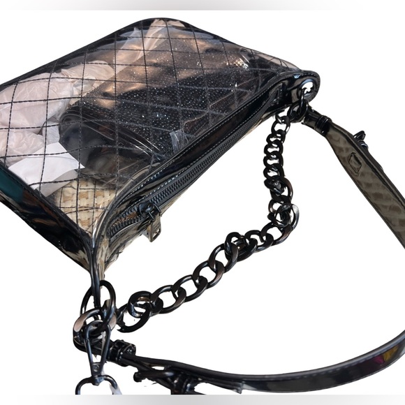 Steve Madden NWT Black & Transparent 2 Shoulder Straps Concert Bags  (P059) - Picture 6 of 11